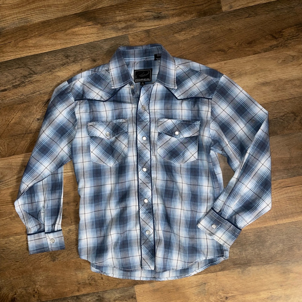 Boys M (8-10) Roper Pearl Snap Button Down